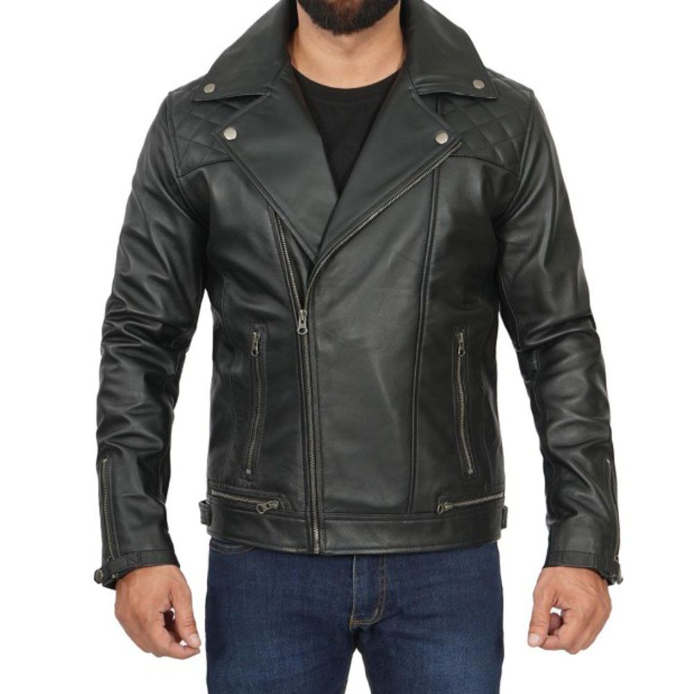 Allaric Alley Distressed Black Leather Jacket