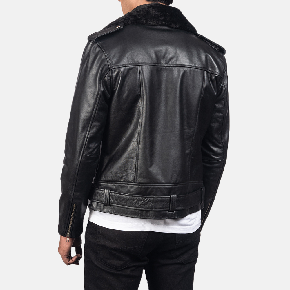 Allaric Alley Distressed Black Leather Jacket
